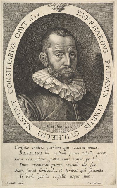 Retrato de Everhard van Reyd, Conselheiro de William, Príncipe de Orange, 1602. de Jan Muller