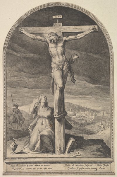 Santa Maria Madalena ao pé da cruz, ca. 1612. de Jan Muller