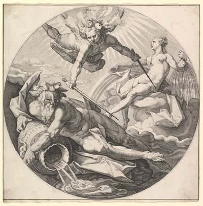 O Segundo Dia Morre II, da série A Criação do Mundo, ca. 1594. de Jan Muller