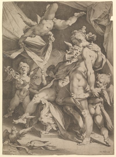 Vénus e Mercúrio, ca. 1600. de Jan Muller