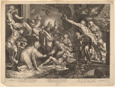 A Ressurreição de Lázaro de Jan Muller, after Abraham Bloemaert