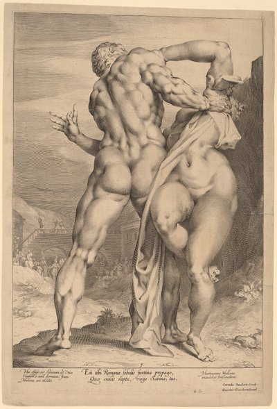 O estupro de uma mulher Sabine (Vista de trás) de Jan Muller, after Adriaen de Vries