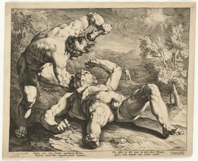 Caim matando Abel de Jan Muller, after Cornelis Cornelisz van Haarlem