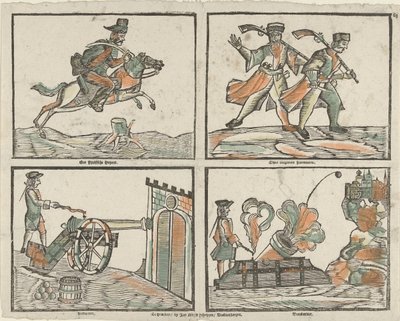Quatro performances com soldados (título no objeto) de Jan Nieuwenhuyzen