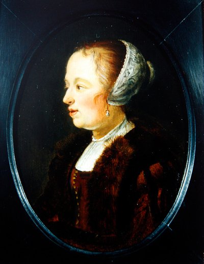 A Portrait of a Woman (óleo sobre painel) de Jan Olis