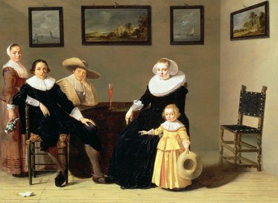 Família holandesa num interior de Jan Olis