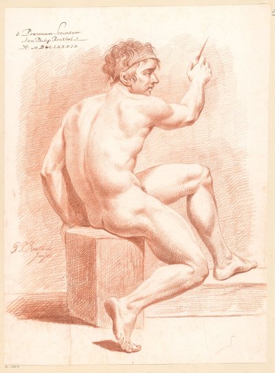 Sentado nu masculino, visto por trás (2º prémio 1789) de Jan Philip Reuthel jr.
