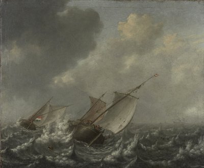 Embarcações em um mar agitado, de 1620 de Jan Porcellis