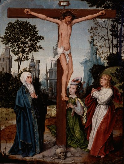 Crucificação, c.1510-15 (óleo sobre painel) de Jan Provoost