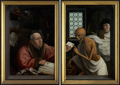 Death and the Miser, c.1515-21 (óleo sobre painel) de Jan Provoost