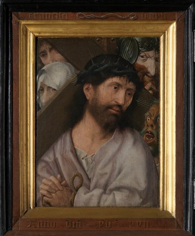 Painel esquerdo do Díptico de um frade franciscano (óleo sobre painel) de Jan Provoost