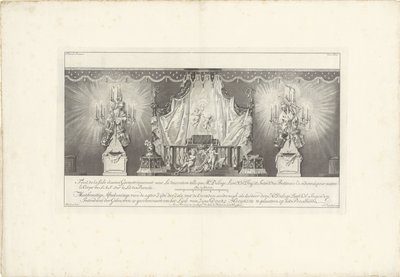 No fundo do salão com o mausoléu do Príncipe Guilherme IV, 1751
Fond de la sale dessiné Geometriquement (...) / Desenho pictórico do lado posterior do salão com as cieradas como as do Sr. Delage Leuit. Coronel: Ingen.r e Intendente de Jan Punt