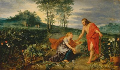 Cristo aparece a Maria Madalena na manhã de Páscoa (Noli me tangere), c.1626 (óleo sobre madeira) de Jan & Rubens P.P. (1577 1640) Brueghel