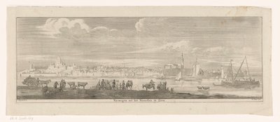 Vista de Nijmegen do norte Nymegen do Norte em exibição (título no objeto) de Jan Ruyter