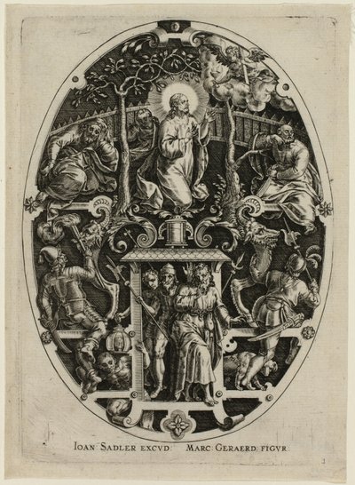 Agonia no Jardim, da Paixão de Cristo de Jan Sadeler I