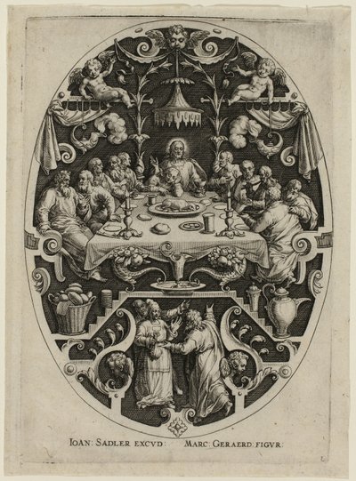 Última Ceia, da Paixão de Cristo de Jan Sadeler I