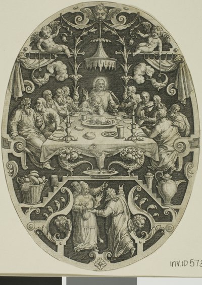 Última Ceia, da Paixão de Cristo de Jan Sadeler I