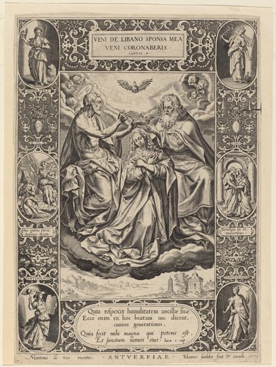A Coroação da Virgem de Jan Sadeler I after Maarten de Vos