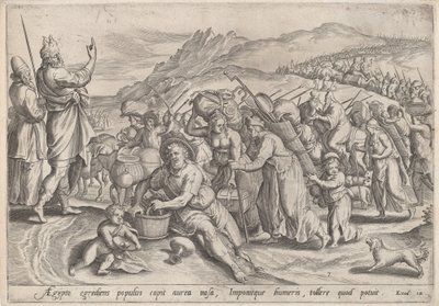 O Êxodo do Egito de Jan Sadeler I, after Maarten van Cleef