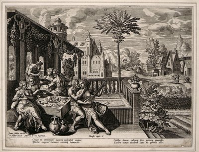 Gênesis, capítulo 6, versículo 9, c. 1.600 (gravura em papel tufado) de Jan Sadler