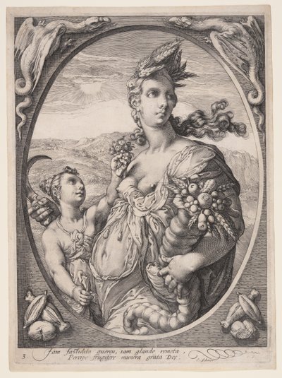 Ceres, de Três Deuses ou Deusas Pagãos de Jan Saenredam
