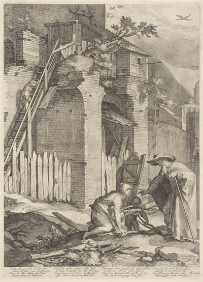 Elijah conhece a viúva de Sarefat de Jan Saenredam