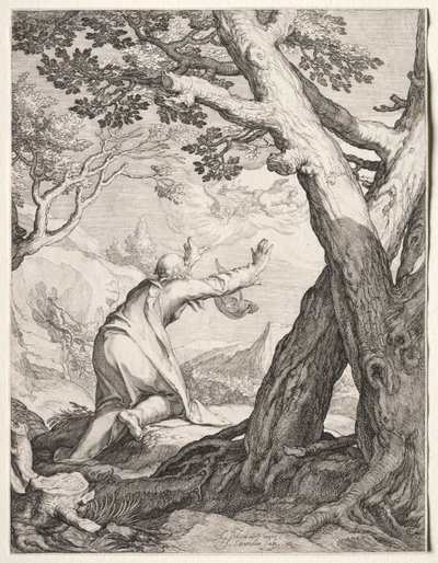 Carruagem de Fogo de Eliseu e Elias de Jan Saenredam