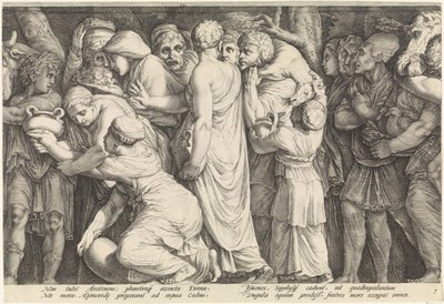 Frisian com a punição de Niobe (placa 7) de Jan Saenredam