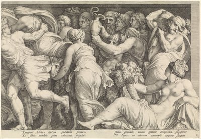 Frisian com a punição de Niobe (placa 8) de Jan Saenredam