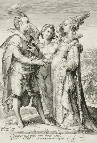 Casamento de Prazer, Placa 1 da Trilogia do Casamento, c.1594 de Jan Saenredam