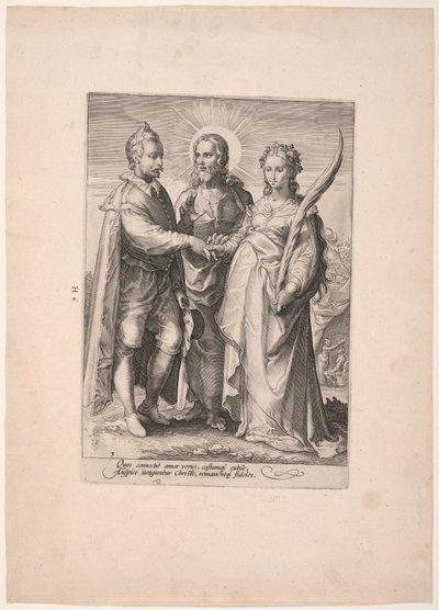 Casamento por Amor Espiritual, de Três Tipos de Casamentos de Jan Saenredam