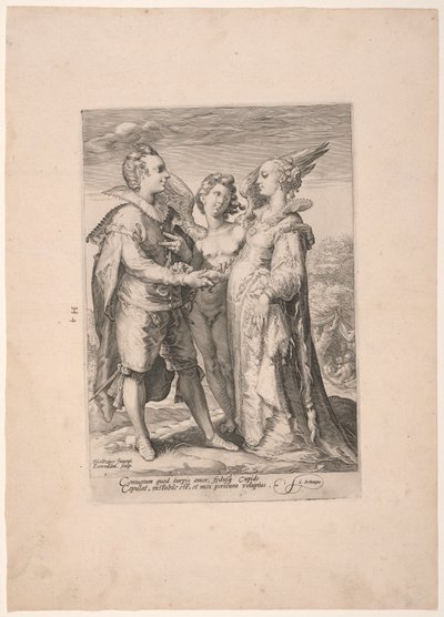 Casamento por amor mundano, de Three Kinds of Marriages (Três tipos de casamentos) de Jan Saenredam