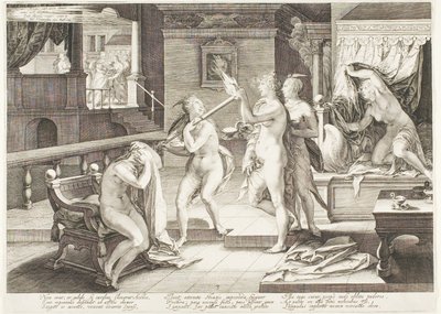 Placa Três, de Cinco Virgens Sábias e Cinco Tolas de Jan Saenredam