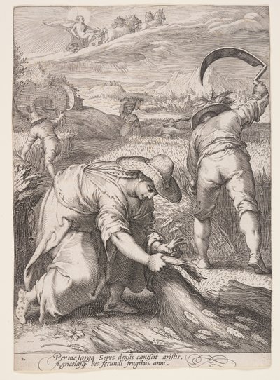 verão (Camponeses a colher trigo), de As Quatro Estações de Jan Saenredam
