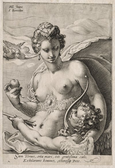 Vênus e Cupido, c. 1595 de Jan Saenredam