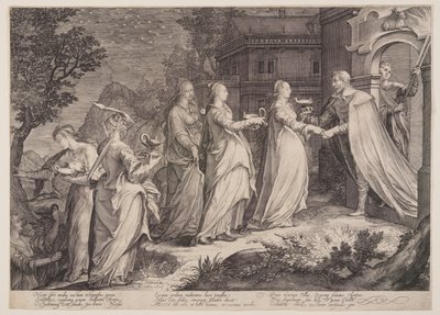 As Virgens Sábias Recebidas por Nosso Senhor, da Parábola das Virgens Sábias e das Virgens Loucas de Jan Saenredam