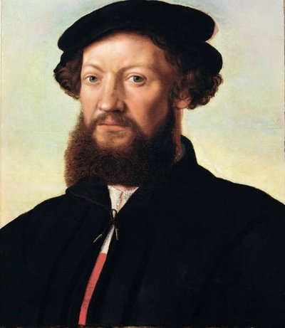 Retrato de um Homem - Jan Sanders van Hemessen (c. 1500-c. 1566). Óleo sobre madeira, ca. 1555. Dimensão : 47x39 cm. Museu de História de Arte, Vienne de Jan Sanders van Hemessen