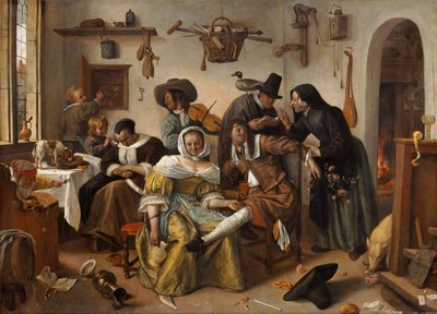 Cuidado com o luxo ("In Weelde Siet Toe") de Jan Steen