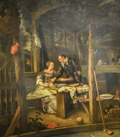 Dois amantes sob um caramanchão de Jan Steen