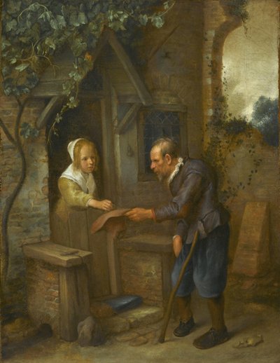 Jovem rapariga a dar esmola a um velho de Jan Steen