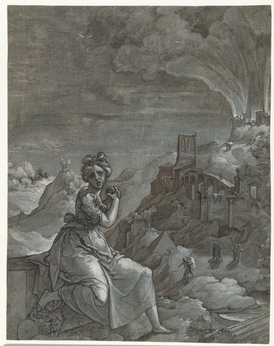 Cassandra lamenta a destruição de Tróia, 1550-55 de Jan Swart Van Groningen