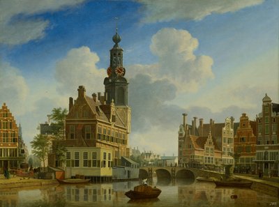 A Torre Munt vista de Singel, 1751 de Jan Ten Compe