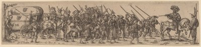 O trem de bagagem com o sargento-mor de Jan Theodor de Bry after Barthel Beham