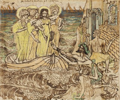 A chegada das musas de arte na arquitetura, 1890 de Jan Toorop