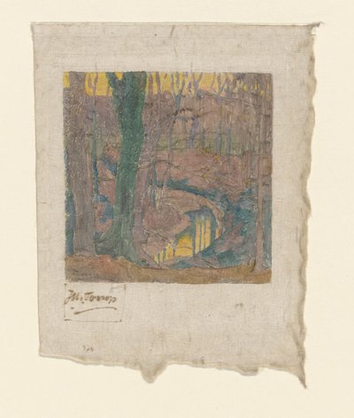 Faia calva ao longo de um riacho
Na floresta (título original)
Le bois hivernal (título original) de Jan Toorop (signed by artist)