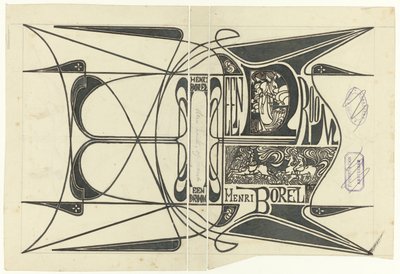 Desenho de banda para: Henri Borel, Um sonho, 1899 de Jan Toorop