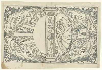 Desenho de encadernação para: Louis Couperus, Deus e Deuses, 1903 de Jan Toorop