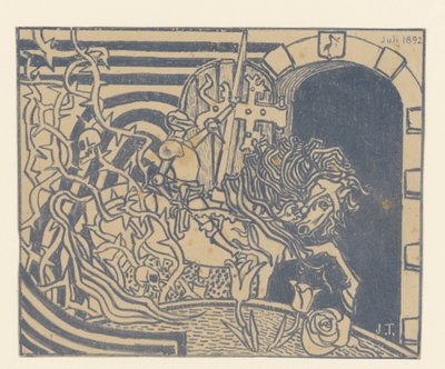 Capa do catálogo com cavaleiro a cavalo de Jan Toorop