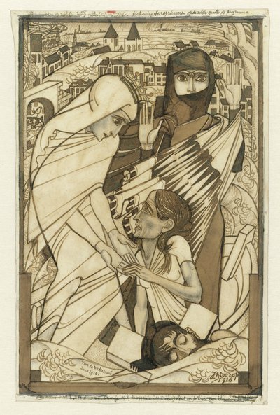 Alívio durante a enchente de 1926, simbolicamente apresentado de Jan Toorop