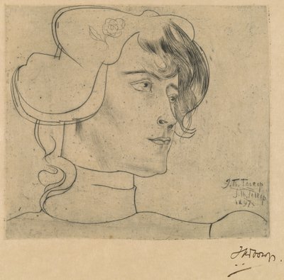 Cabeça de Mulher (Marguerite Adolphine Helfrich) de Jan Toorop